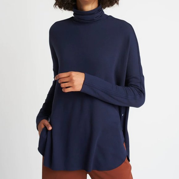 Kit and Ace Burrow Turtleneck in Dark Navy - Picture 1 of 6